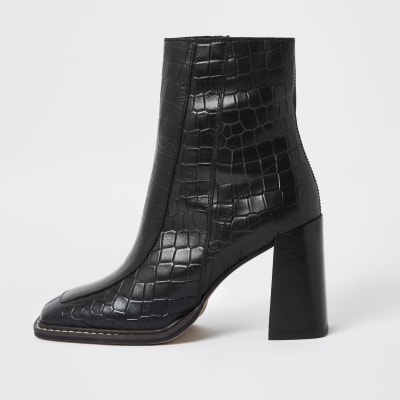 ankle square toe boots