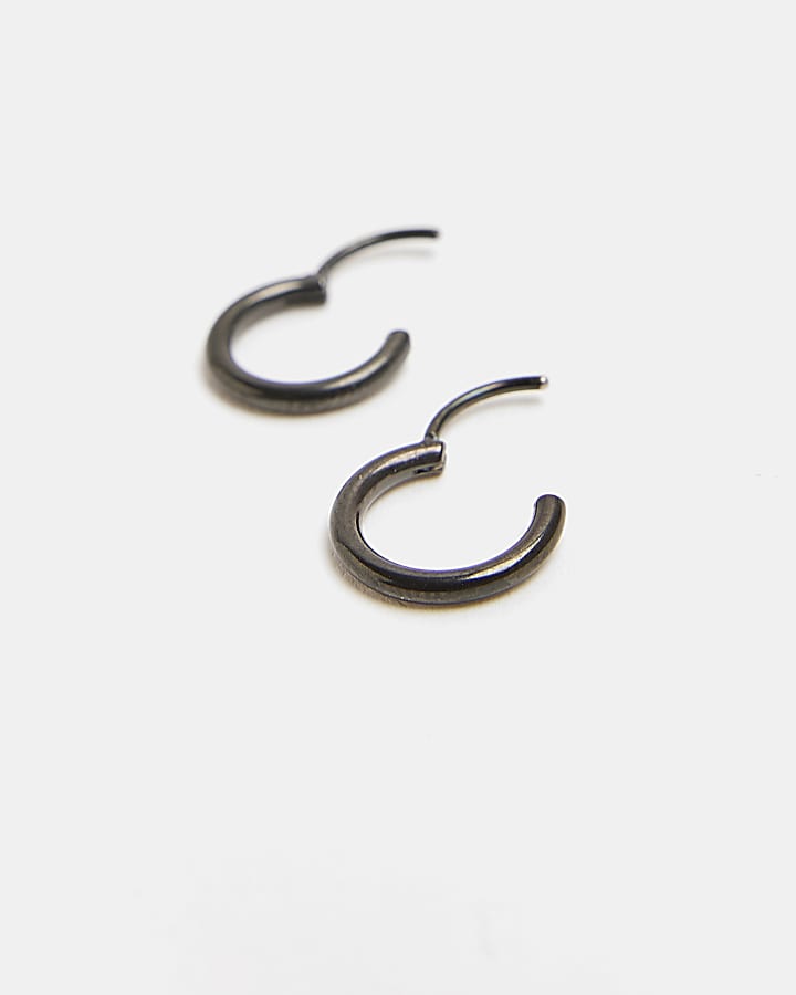Black Stainless Steel Hoop earrings