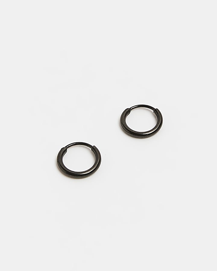 Black Stainless Steel Hoop earrings