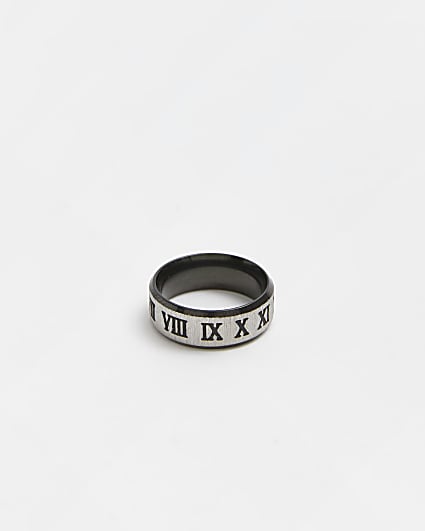 Black Stainless Steel Numeral ring