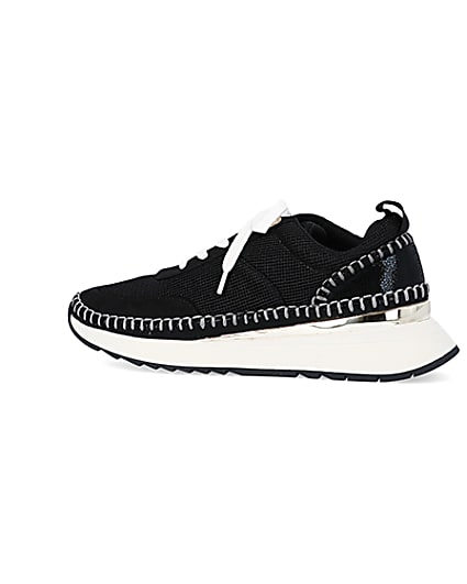 360 degree animation of product Black stitch detail trainers frame-4