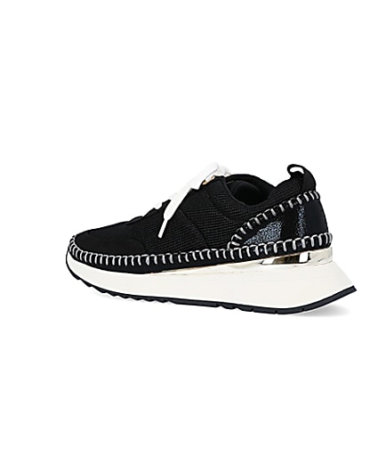 360 degree animation of product Black stitch detail trainers frame-5