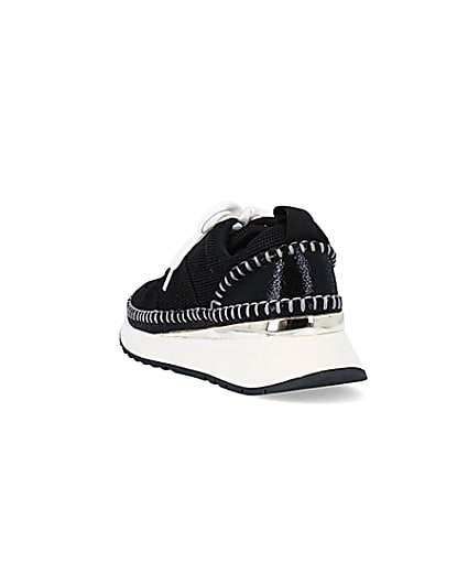 360 degree animation of product Black stitch detail trainers frame-7