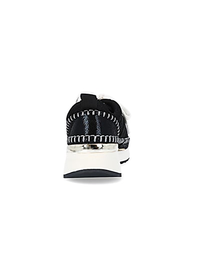 360 degree animation of product Black stitch detail trainers frame-9