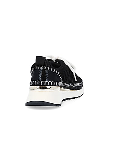 360 degree animation of product Black stitch detail trainers frame-10