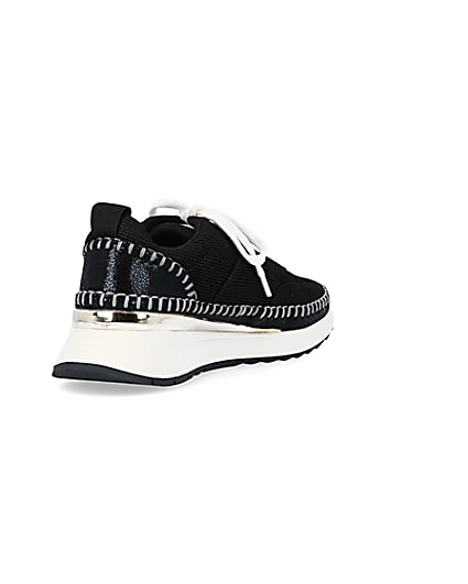 360 degree animation of product Black stitch detail trainers frame-11
