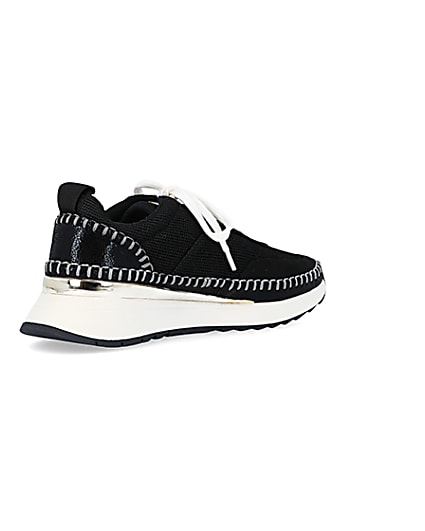 360 degree animation of product Black stitch detail trainers frame-12