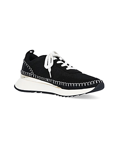 360 degree animation of product Black stitch detail trainers frame-17