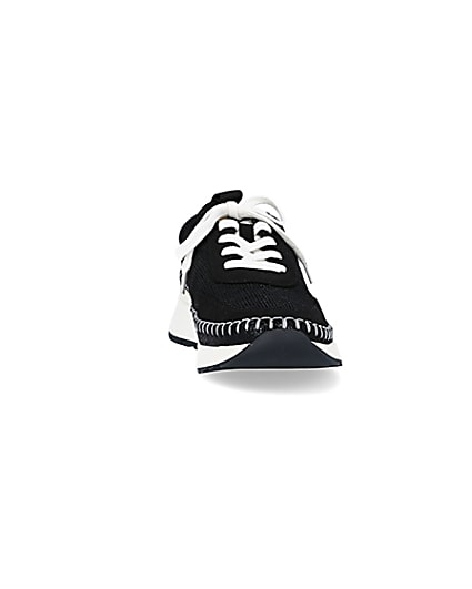 360 degree animation of product Black stitch detail trainers frame-20