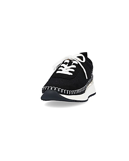 360 degree animation of product Black stitch detail trainers frame-22