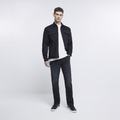 Black Straight fit jeans | River Island