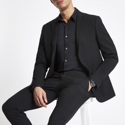 skinny fit black suit