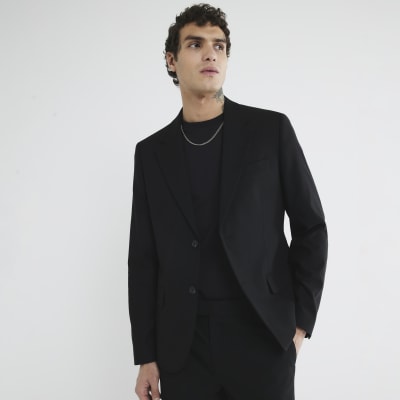 Black Stretch Skinny fit suit jacket