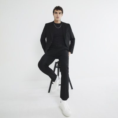 Black Stretch Skinny Fit Suit Trousers