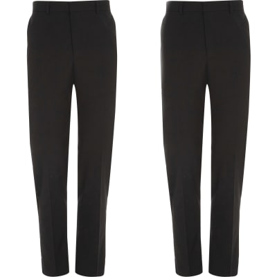 black stretch slim leg trousers