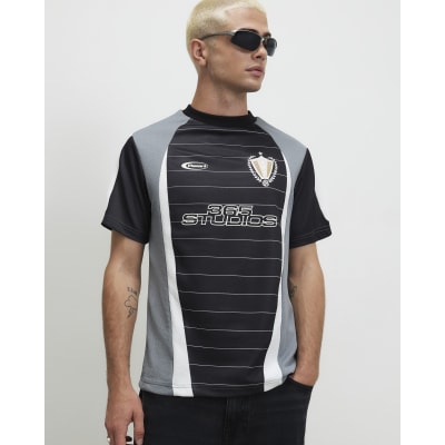 Black Stripe 365 Studios Football T-Shirt