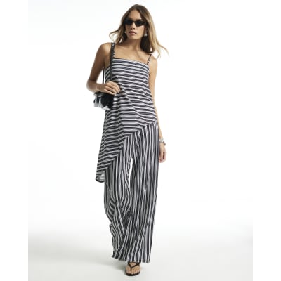 Stripe Asymmetric Hem Top