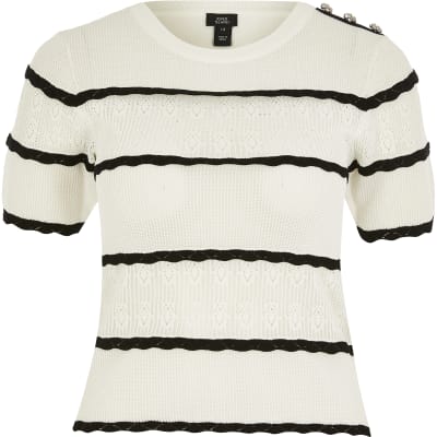 black and white striped shirt river island