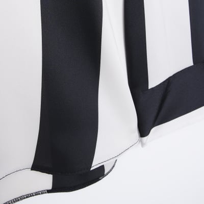 Black stripe satin long sleeve shirt
