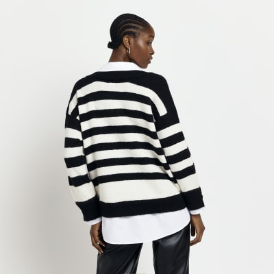 Black stripe shirt jumper