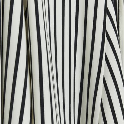 Black stripe tie waist mini shirt dress