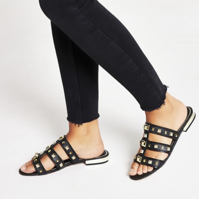 river island black mules