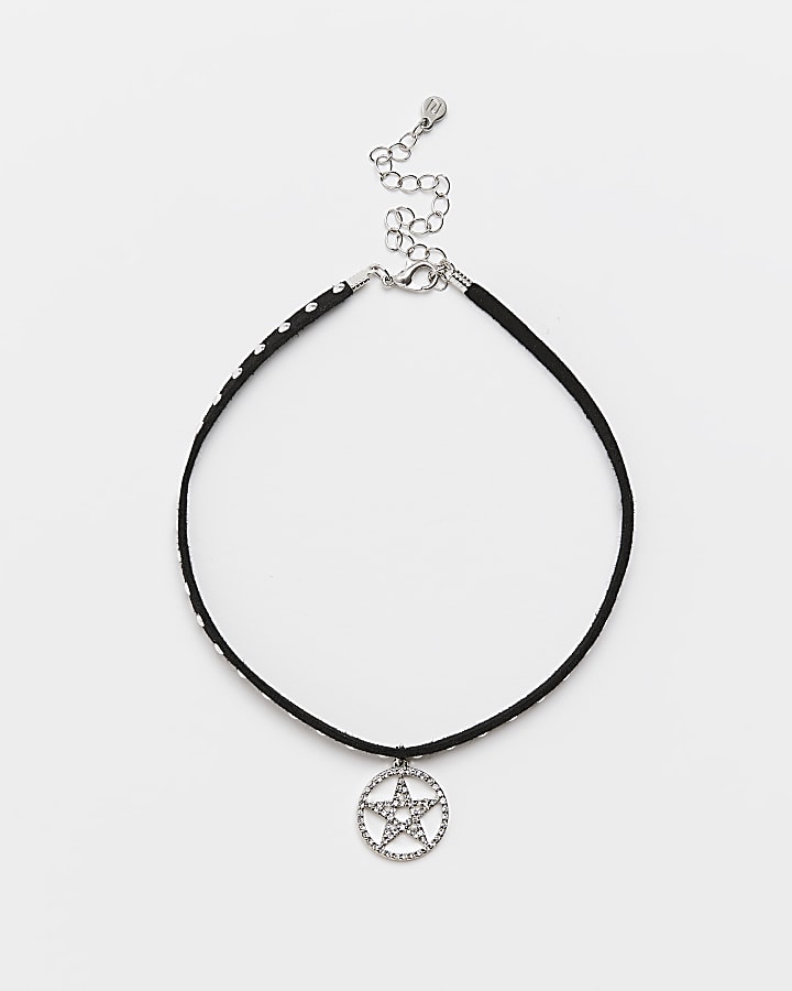 Black studded choker necklace