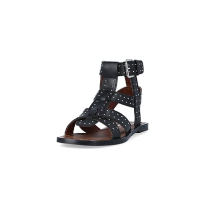 River island black store gladiator sandals