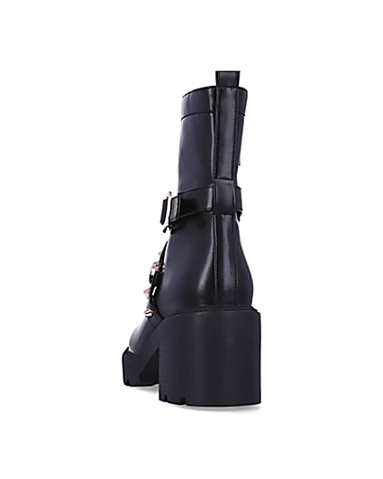 360 degree animation of product Black studded heeled ankle boots frame-8