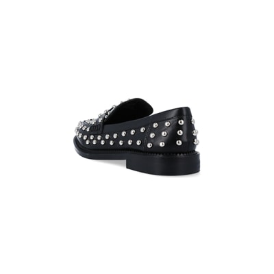 Black studded loafers sales womens