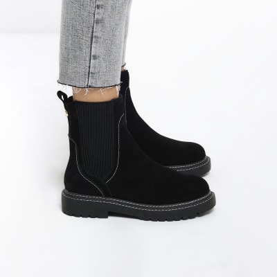 River island black suede clearance ankle boots