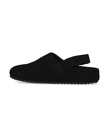 360 degree animation of product Black Suede Back Strap Mules frame-4