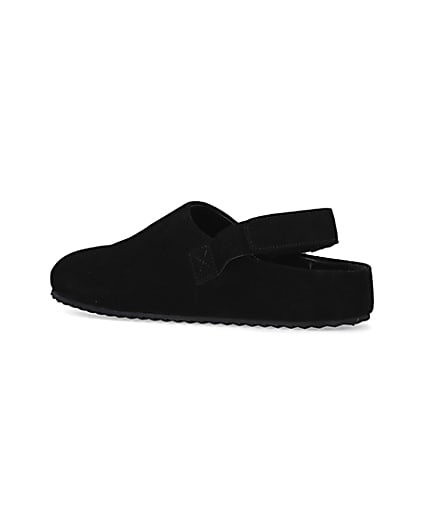 360 degree animation of product Black Suede Back Strap Mules frame-5