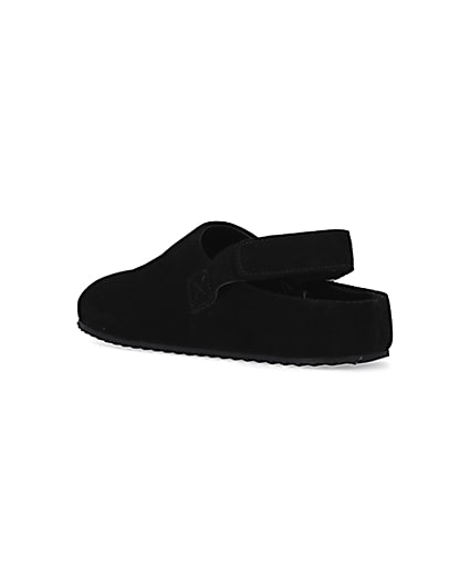 360 degree animation of product Black Suede Back Strap Mules frame-6