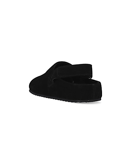 360 degree animation of product Black Suede Back Strap Mules frame-7