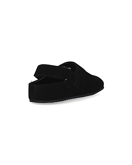 360 degree animation of product Black Suede Back Strap Mules frame-11
