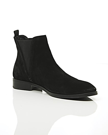 360 degree animation of product Black suede chelsea boots frame-7