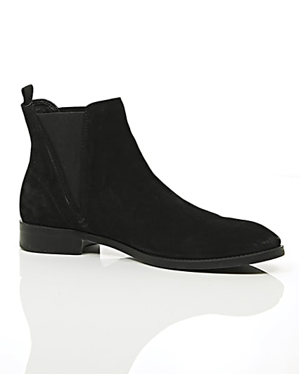 360 degree animation of product Black suede chelsea boots frame-8