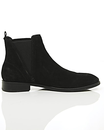 360 degree animation of product Black suede chelsea boots frame-10