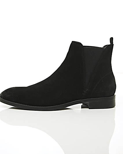 360 degree animation of product Black suede chelsea boots frame-22