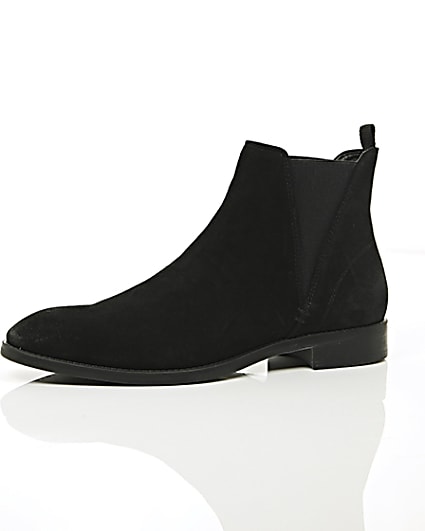 360 degree animation of product Black suede chelsea boots frame-23
