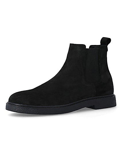 360 degree animation of product Black suede chelsea boots frame-1