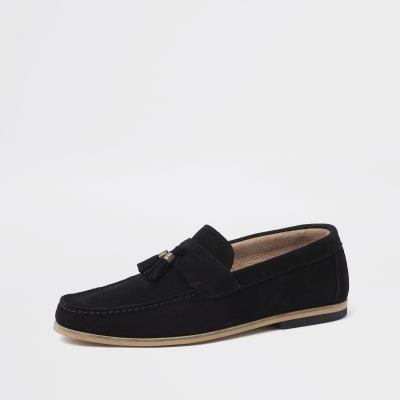 river island leather loafers