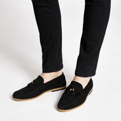 mens black loafers river island