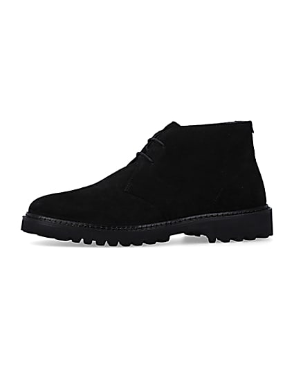 360 degree animation of product Black suede desert boots frame-2