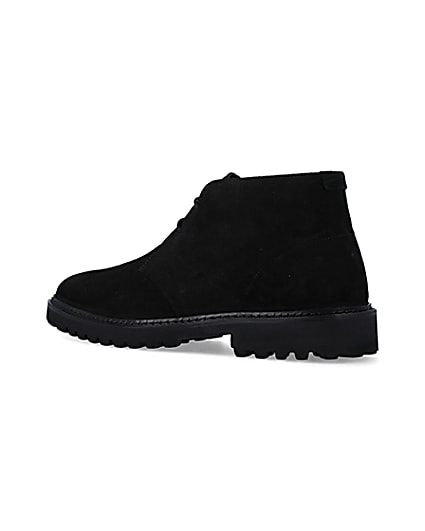 360 degree animation of product Black suede desert boots frame-5