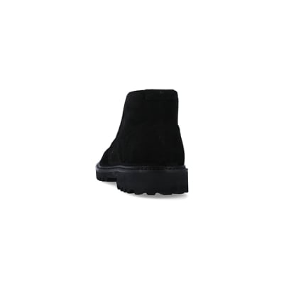 360 degree animation of product Black suede desert boots frame-8