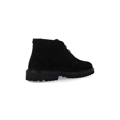 360 degree animation of product Black suede desert boots frame-12