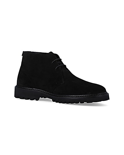 360 degree animation of product Black suede desert boots frame-17