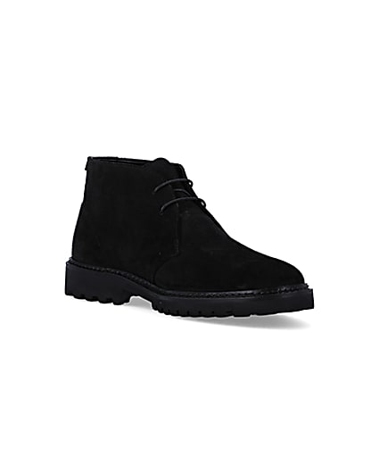 360 degree animation of product Black suede desert boots frame-18